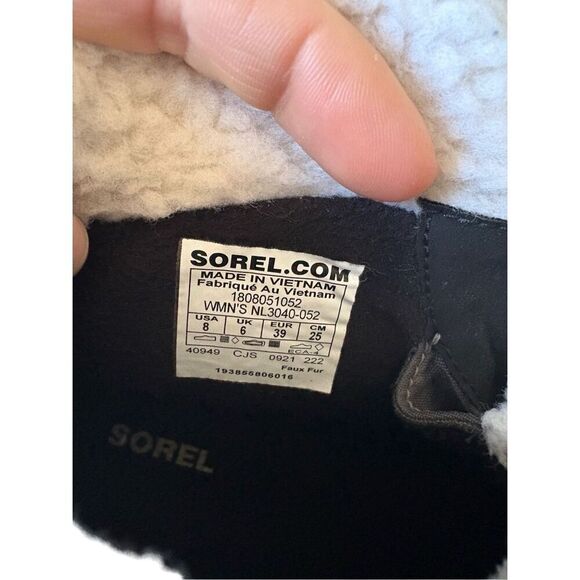 SOREL Explorer Carnival Waterproof Boots Gray Faux Fur Collar Quarry Size 8 - Picture 6 of 10